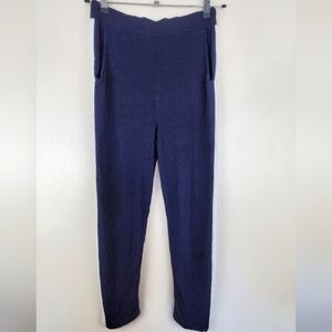 Zara Knit Italian Yarn Black Striped Casual Pants Size Medium